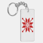 Xmas Snowflake Weihnachtsmuster Schlüsselanhänger (Vorderseite links)
