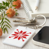 Xmas Snowflake Weihnachtsmuster Schlüsselanhänger (Vorderseite rechts)