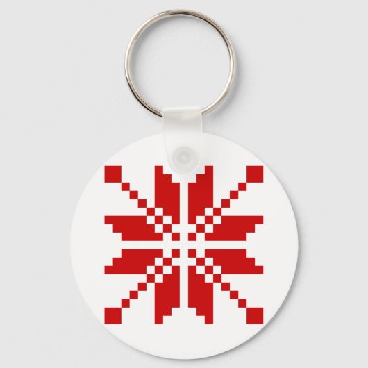 Xmas Snowflake Weihnachtsmuster Schlüsselanhänger (Vorderseite)