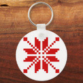 Xmas Snowflake Weihnachtsmuster Schlüsselanhänger (Vorderseite)