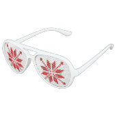 Xmas Snowflake Weihnachtsmuster Sonnenbrille (Schrägansicht)