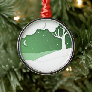 XMAS SNOWY HILLS ORNAMENT AUS METALL
