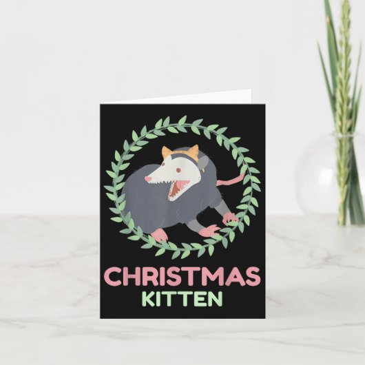 Xmas Ssum Kitten - Creepy Cute Pastel Goth Christm Karte (Vorderseite)