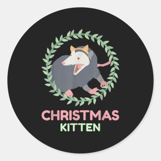 Xmas Ssum Kitten - Creepy Cute Pastel Goth Christm Runder Aufkleber (Vorderseite)