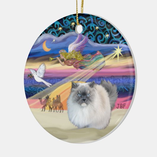 Xmas Star - Blaurauche Himalaya-Katze Keramik Ornament (Links)