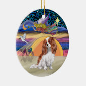 Xmas Star - Blenheim Cavalier King Charles Keramik Ornament (Rechts)
