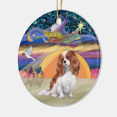 Xmas Star - Blenheim Cavalier King Charles Keramikornament (Links)