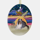 Xmas Star - Blue Merle Sheltie Keramikornament (Rechts)