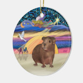 Xmas Star - Braune Guinea Keramik Ornament (Links)