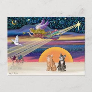 Xmas Star - Braune und orangefarbene Tabby Katzen  Feiertagspostkarte