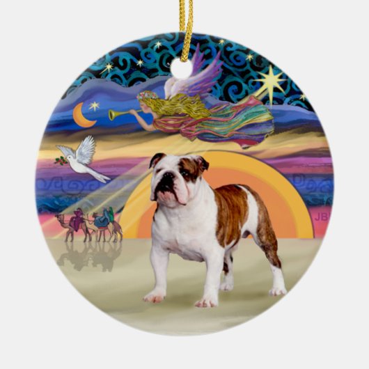 Xmas Star - English Bulldog 5 Keramik Ornament (Vorne)