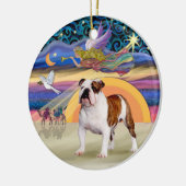 Xmas Star - English Bulldog 5 Keramik Ornament (Links)