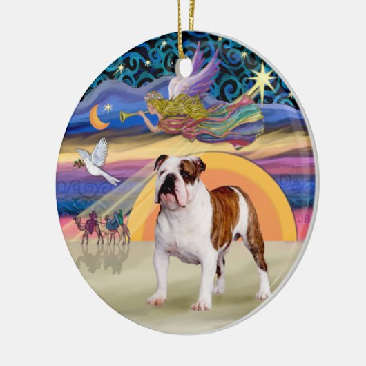 Xmas Star - English Bulldog 5 Keramik Ornament (Links)