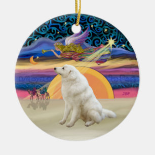 Xmas Star - Kuvasz #2 Keramik Ornament
