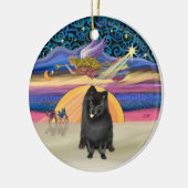Xmas Star - Schwarzer Spitz Keramik Ornament (Links)