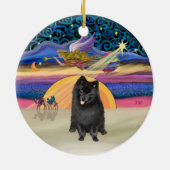 Xmas Star - Schwarzer Spitz Keramik Ornament (Hinten)
