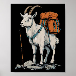 Xmas Store Bergziege Rucksacktourist Camping Wande Poster