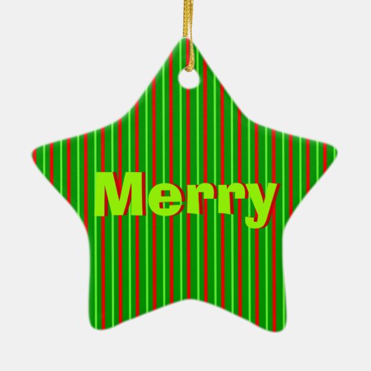 Xmas Stripe Keramikornament (Hinten)