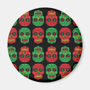 Xmas Sugar Skulls Magnet