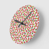 Xmas Sugar Skulls Runde Wanduhr (Winkel)