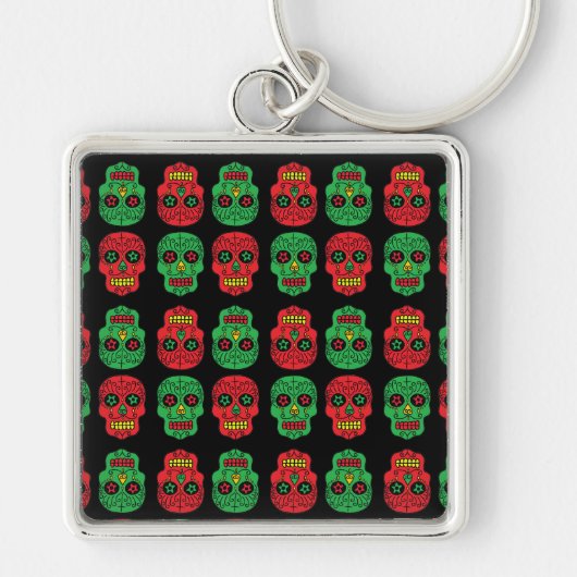 Xmas Sugar Skulls Schlüsselanhänger (Vorne)