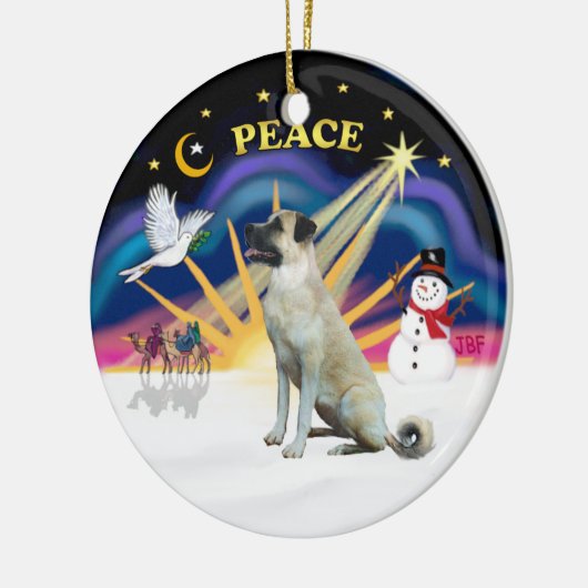 Xmas Sunrise - Anatolischer Schäferhund - schwarze Keramikornament (Links)