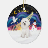 Xmas Sunrise - Bichon Frise 4 Keramik Ornament (Links)