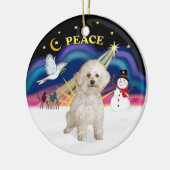 Xmas Sunrise - Bichon Frise 9 Keramik Ornament (Links)