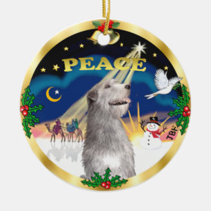Xmas Sunrise - Irish Wolfhound Keramik Ornament