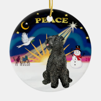 Xmas Sunrise - Kerry Blue Terrier Keramik Ornament