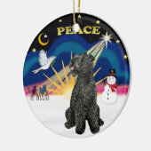 Xmas Sunrise - Kerry Blue Terrier Keramik Ornament (Links)