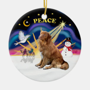 Xmas Sunrise - Nova Scotia Hund Keramikornament