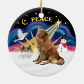 Xmas Sunrise - Nova Scotia Hund Keramikornament (Hinten)