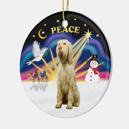 Xmas Sunrise - Spinone Italiano (Jakob) Keramik Ornament (Links)