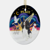 Xmas Sunrise - Tri Color Cavalier Keramik Ornament (Rechts)