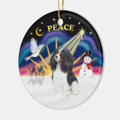 Xmas Sunrise - Tri Color Cavalier Keramik Ornament (Links)