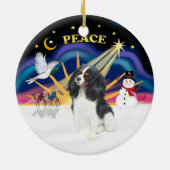 Xmas Sunrise - Tri Color Cavalier Keramik Ornament (Hinten)