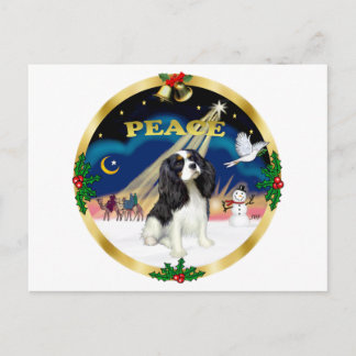 Xmas Sunrise - Tri Color Cavalier King Charles Feiertagspostkarte