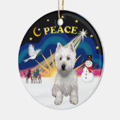 Xmas Sunrise - West Highland Terrier Keramikornament (Links)