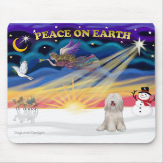 Xmas Sunrise - White Tibetan Terrier Mousepad