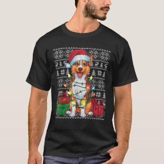 Xmas Sweater Style Ugly Australian Kelpie Dog Chri T-Shirt
