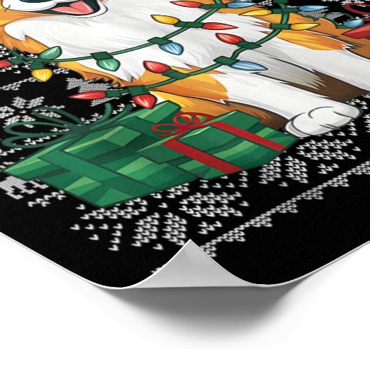 Xmas Sweater Style Ugly Australian Shepherd Dog Ch Poster (Ecke)