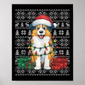 Xmas Sweater Style Ugly Australian Shepherd Dog Ch Poster (Vorne)