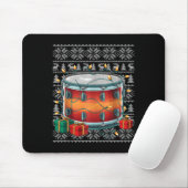 Xmas Sweater Style Ugly Musical Drum Weihnachten Mousepad (Mit Mouse)