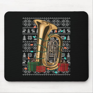 Xmas Sweater Style Ugly Musical Tuba Weihnachten Mousepad