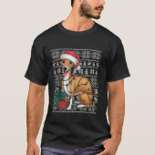 Xmas Sweater Style Ugly Santa Whippet Dog Christma T-Shirt (Vorderseite)