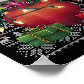 Xmas Sweater Style Ugly Weihnachtsmannmütze Beet C Poster (Ecke)