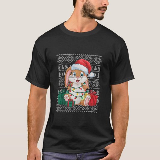 Xmas Sweater Style Ugy Weihnachtsmannmütze Sonnige T-Shirt (Vorderseite)