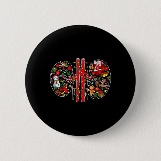 Xmas Symbole Santa Elf Nidneys Form Dialyse Tech Button (Vorderseite)