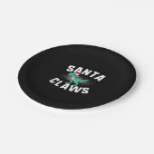 Xmas T-Rex Christmas Santa Claws   Pappteller (Schrägansicht)